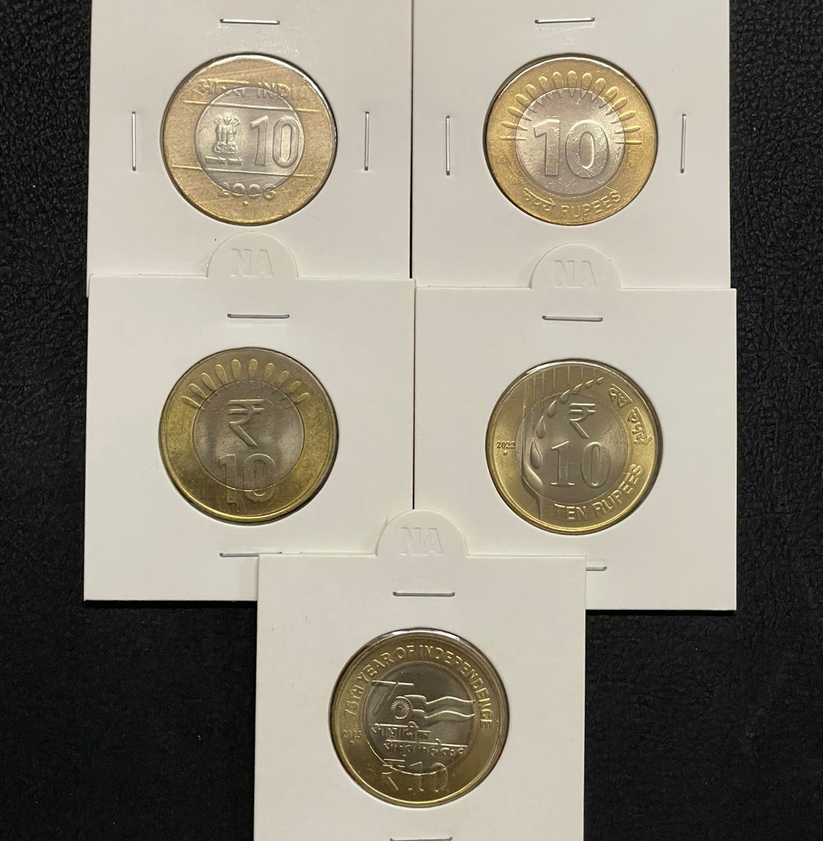 ₹ 10 - All design set (5 coins ) Gem UNC