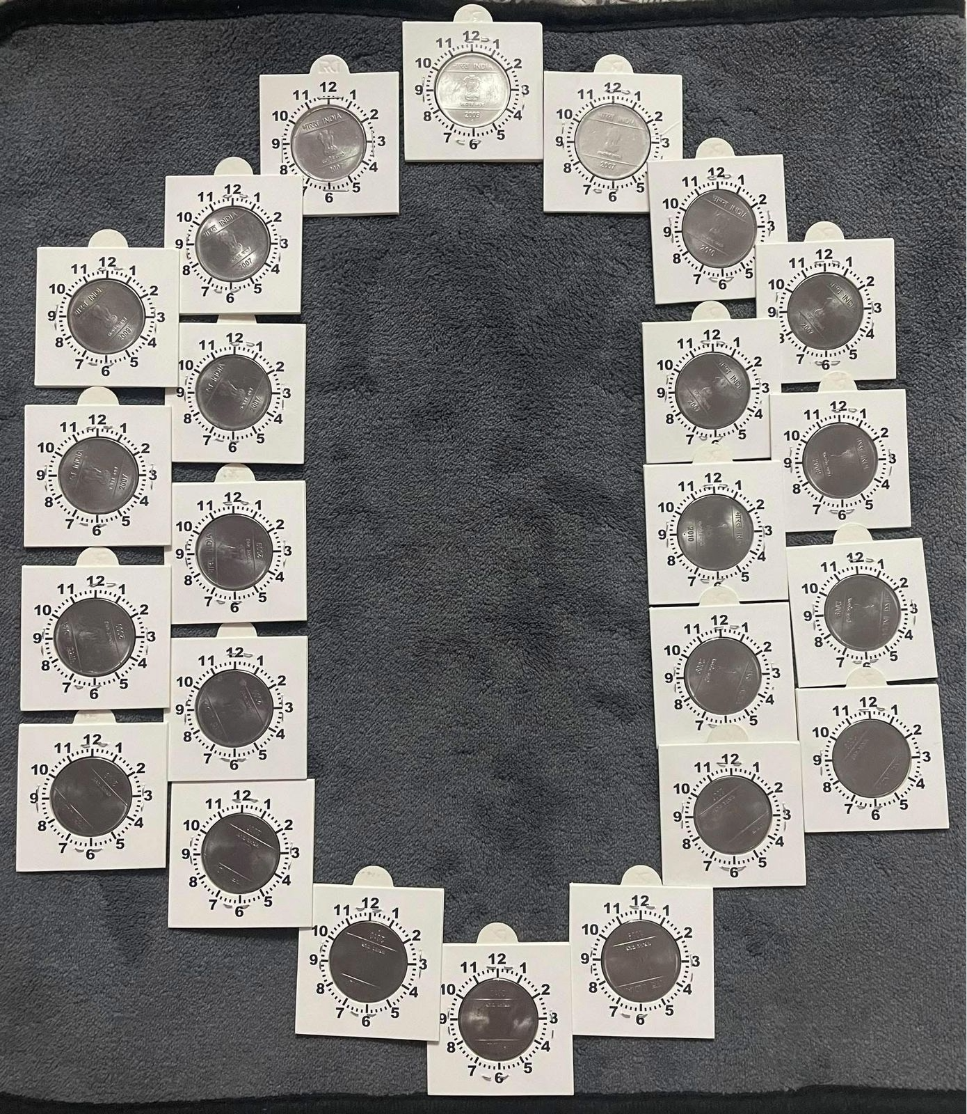 Rotation Error coins Clock Set - 24 Hour Clock 2₹ Mudra Design