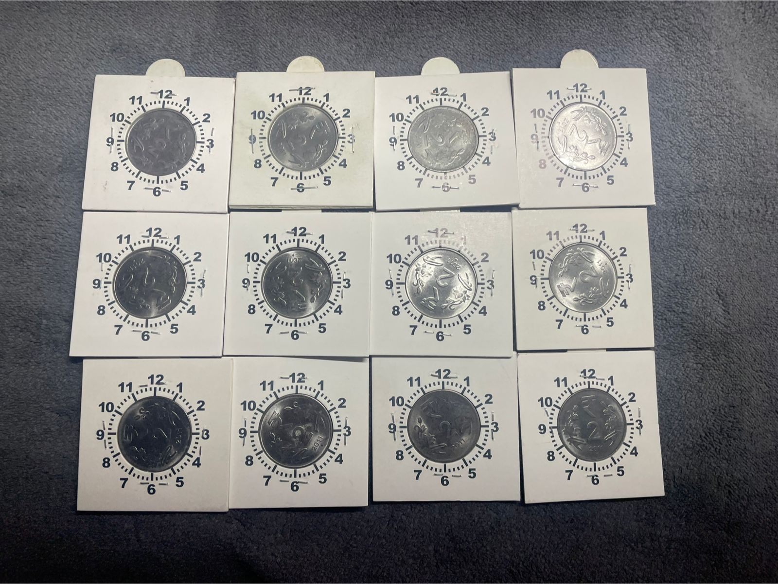 Clock Set - Rotation Error coins- 2 Rupee Flora Design