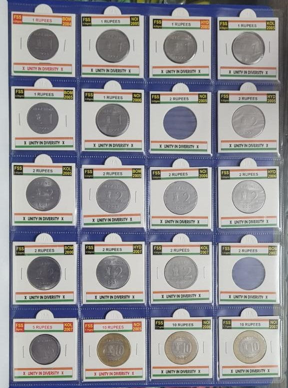 Cross Coin Set - 18 Coins (Including Rare 1 Rupee 2004, 5 Rupees 2007, 10 Rupees 2005)