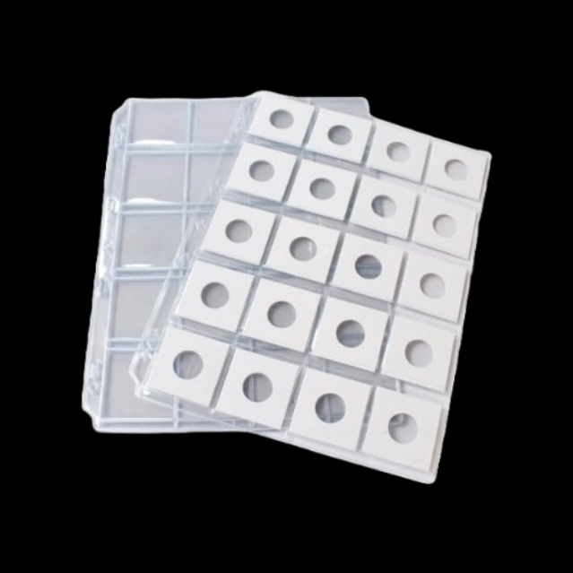 Coin Sheets A4 size (20 pockets) Set of 5 Sheets Without coin holders