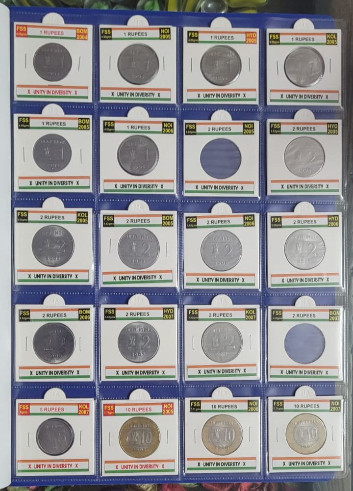 Unity in Diversity (Cross Coin ) Set of 18 Coins Mint Wise including Rare to Rarest Coins