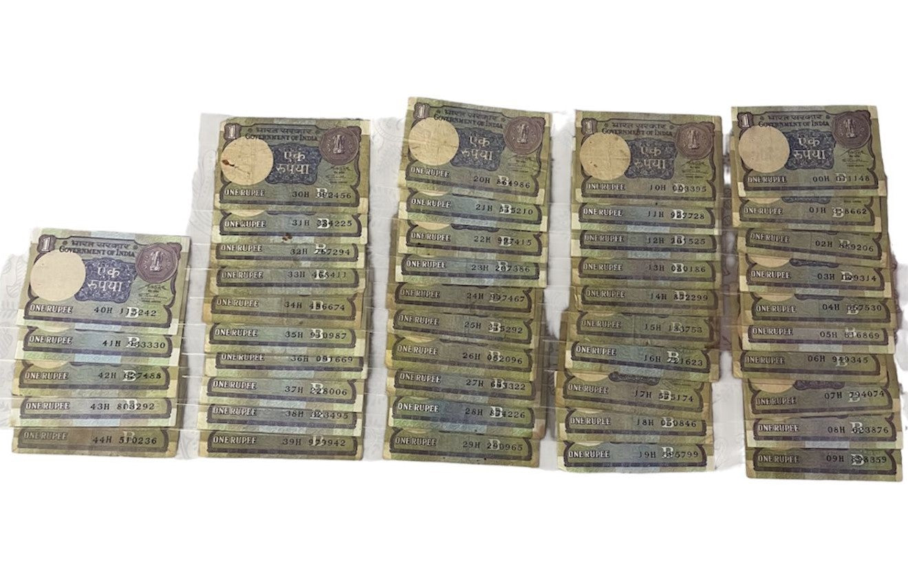 S P Shukla 1 Rupee- Mega Prefix Set (RARE) Complete Set  00H-44H